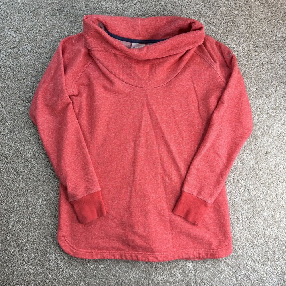 Columbia Shirt Womens M Red Cowl Neck Raglan Long Sleeve Knit Pullover Top